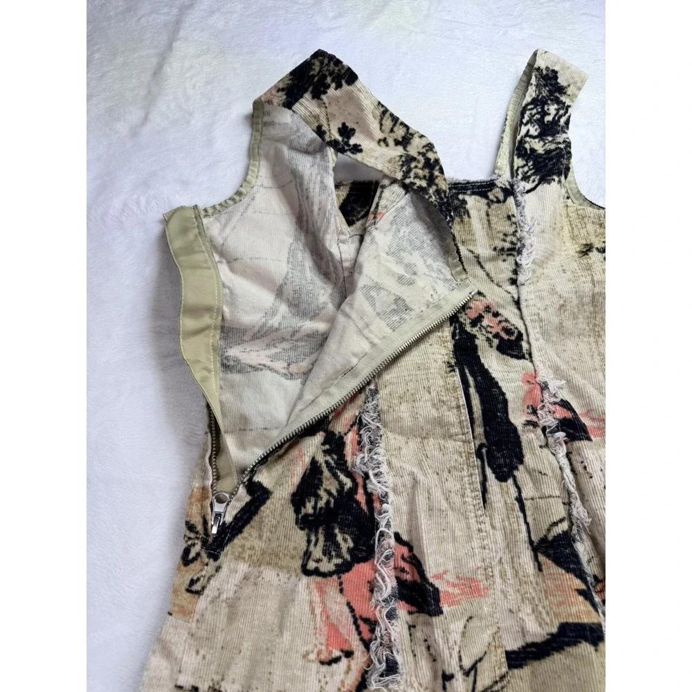 Urban Outfitters Uncut Corduroy‎ Mini Dress  Square Neck Size S Whimsigoth Artsy